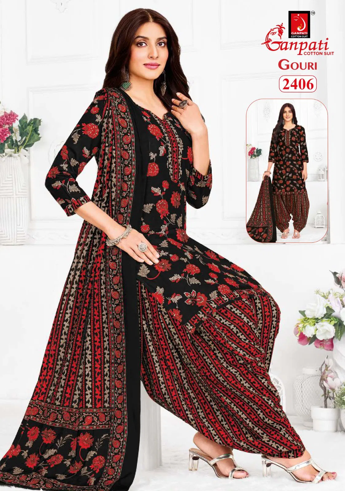 Gouri Vol 10 By Ganpati Heavy Cotton Printed Dress Material Wholesale Online